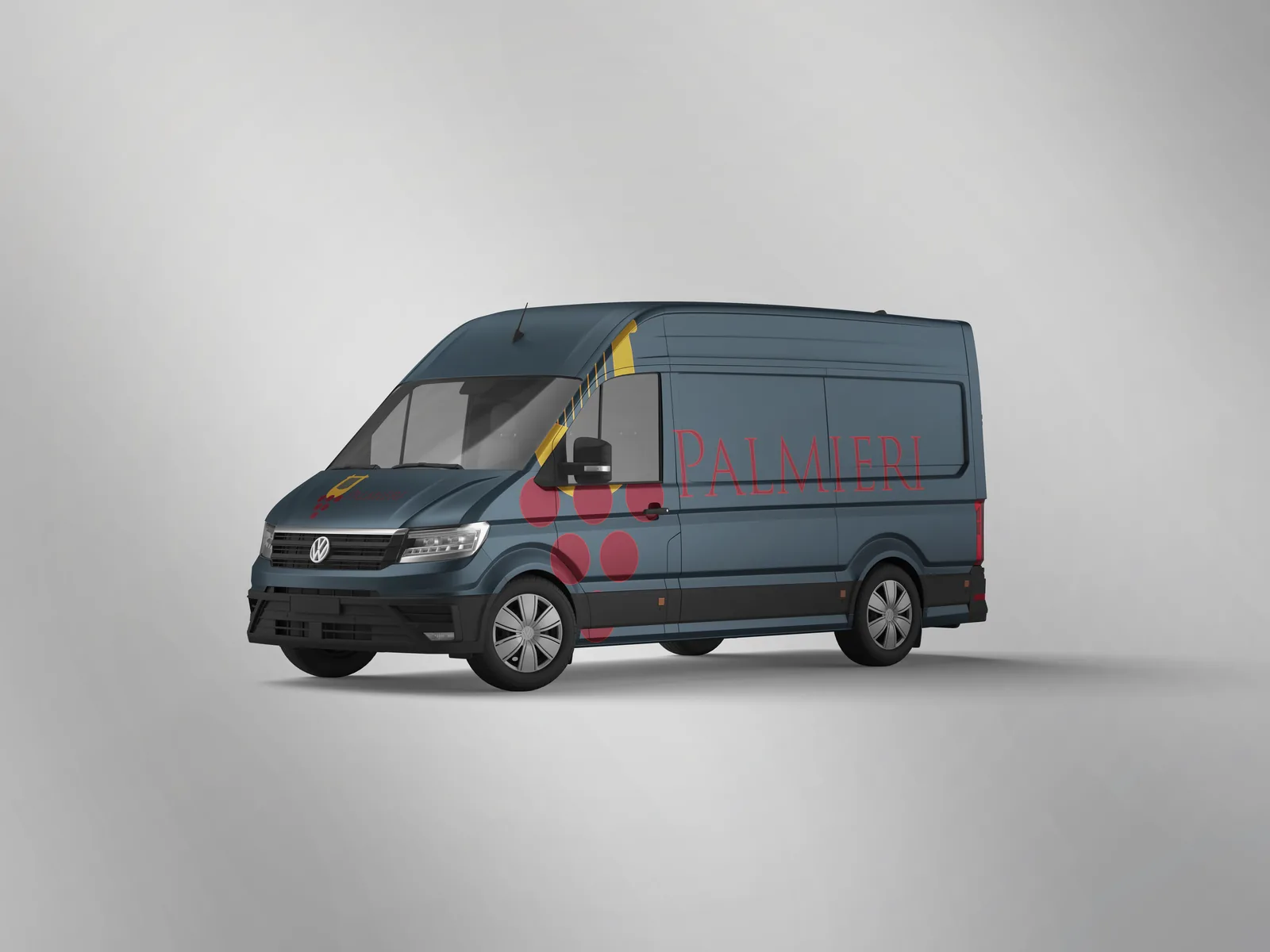 Mockup del furgone aziendale personalizzato Palmieri Vini