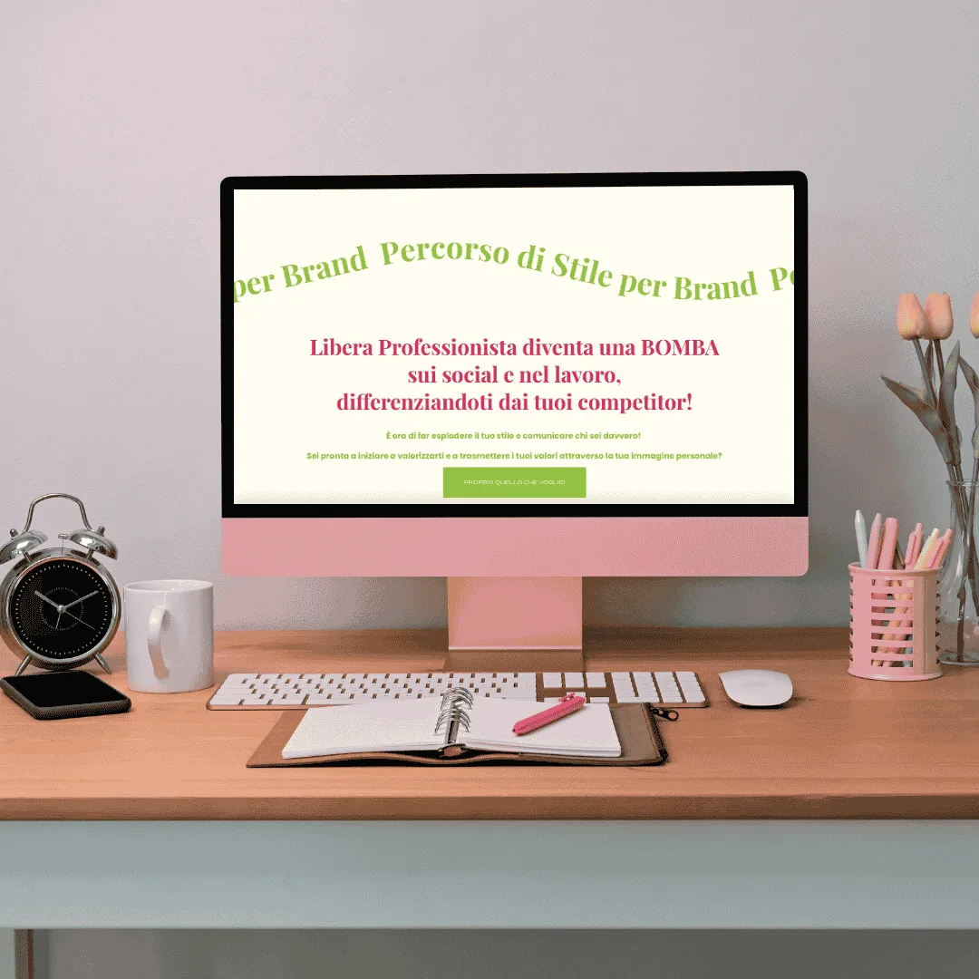 Realizzazione landing page: la pagina «Percorso di Stile per Brand» di Silvia Sanchi su uno schermo